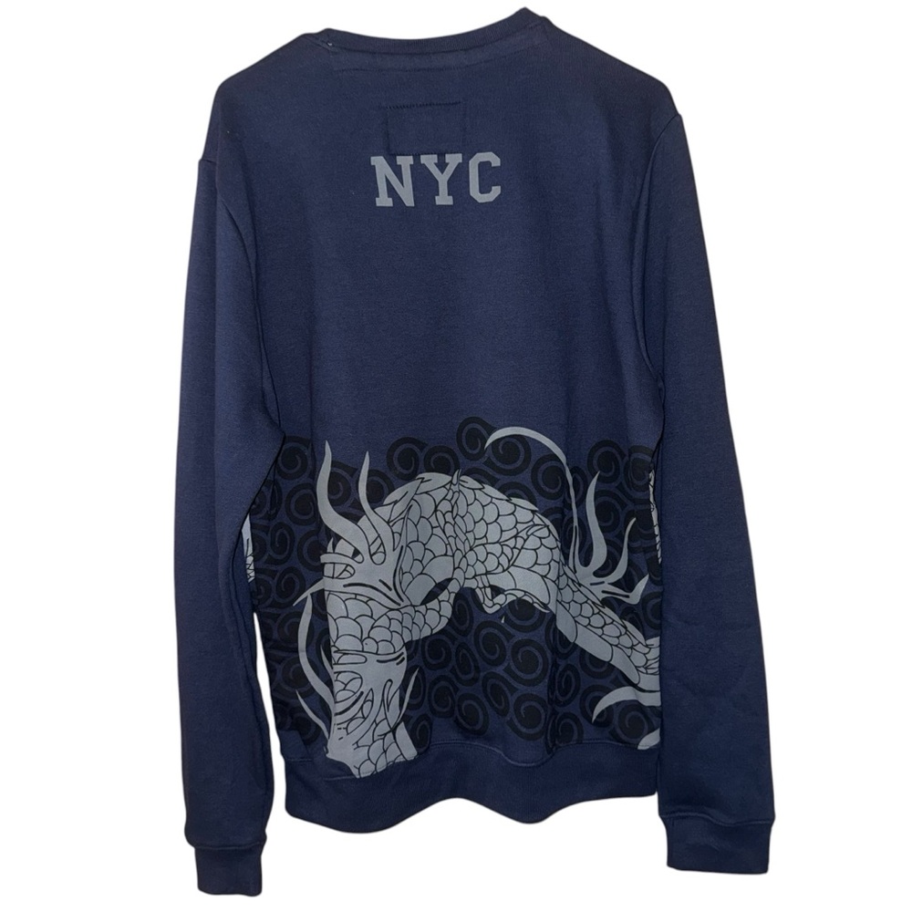 Blind Rooster NYC Campus League Dragon Graphic Sweatshirt Size Large Navy NWT - Picture 4 of 12